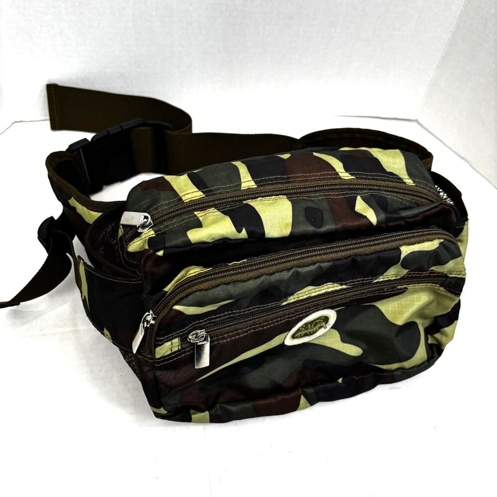 NEW SACS of Life Camo Waist Pack Fanny Pack Belt Bag Green Hunting Travel Pocket